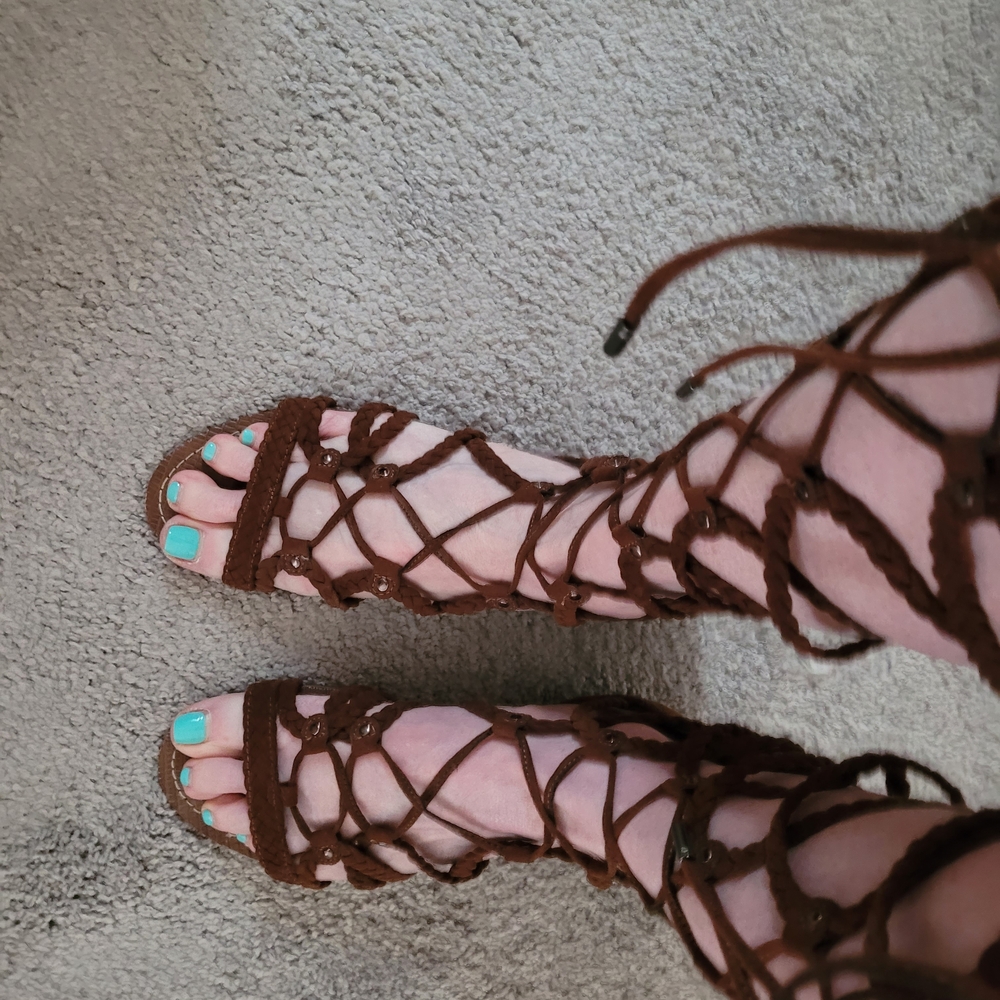 Carlos by Carlos Santana Lace-Up Brown Roman Sandals